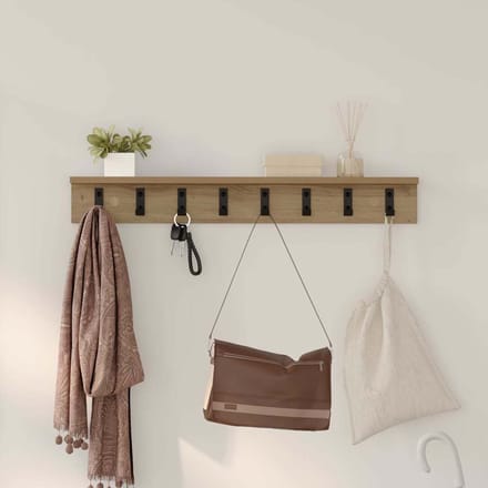 vidaXL - Wandgemonteerde - kapstok - Muurmontage - Artisan - Eiken - Bewerkt - hout