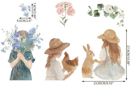 CE - Decoratieve Raamstickers - Lente Bloemen - Zelfklevend - 6 Stuks