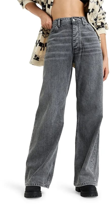 Roxy Milla Wide Leg Regular Fit Spijkerbroek Grijs 31 Vrouw