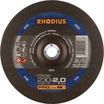 Rhodius FTK33 200995 Doorslijpschijfset 25 stuk(s) Staal