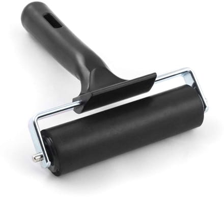Rubberen Plakroller (10 cm) voor Egaliseren, Afdrukken en Hobbywerk - Zwart