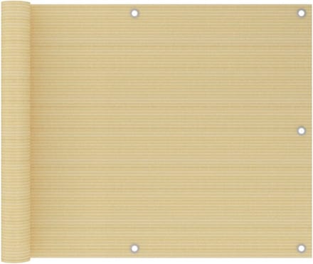 vidaXL - Balkonscherm - 75x300 - cm - HDPE - beige