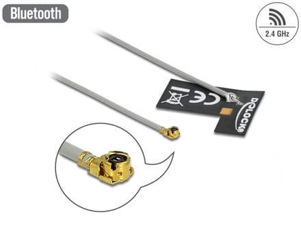 Delock WLAN 802.11 b/g/n Antenna I-PEX Inc., MHF® I plug 2 dBi 1.13 10 cm FPC internal self-adhesive