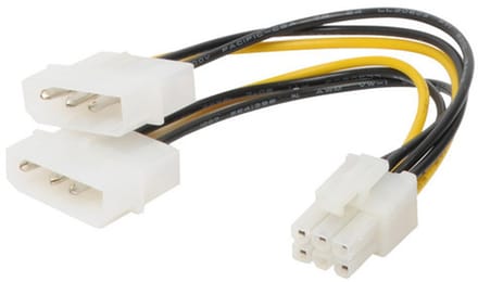 Int. Stromkabel 2x5.25 St./6pol PCI Express 0,13m