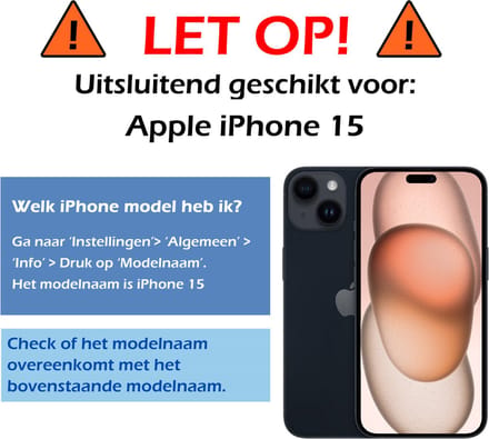 Screenprotector - Geschikt voor Apple iPhone 15 - Full Cover - Gehard Glas - Beschermglas - Tempered Glass - Screen Protector