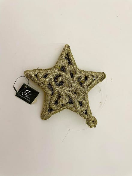 J-Line kersthanger ster goud/glitter 12cm