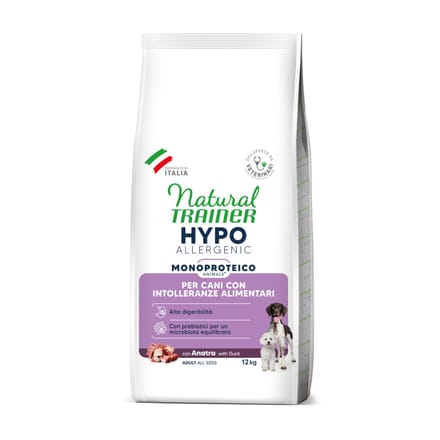 12kg Natural Trainer Hypoallergenic mit Ente Hundefutter trocken