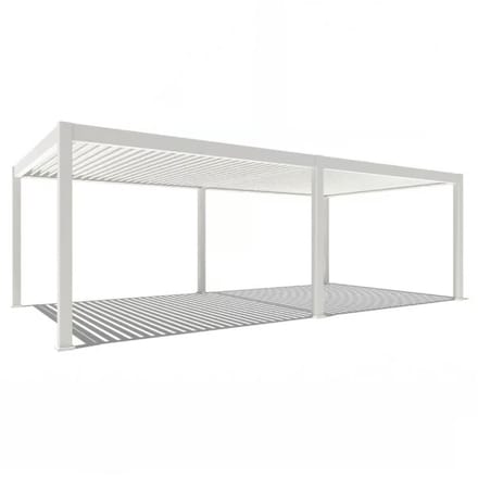 Orion Premium overkapping E-LED - 400 x 800 cm - wit - met elektrisch lamellen dak en LED