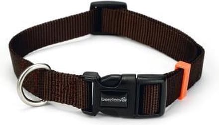 Beeztees nylon halsband Uni donkerbruin 48-70 x 25