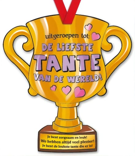 Paper Dreams Trofee Liefste Tante Van De Wereld! 33 Cm Karton Goud