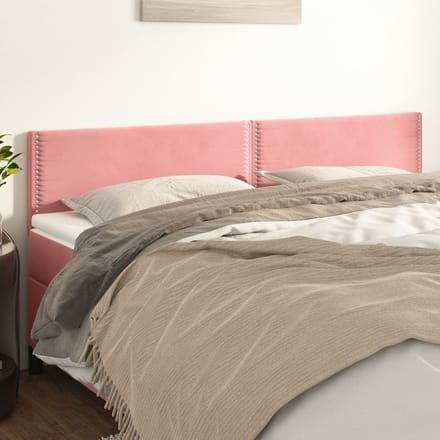 vidaXL Hoofdborden 160x5x78/88 cm fluweel roze