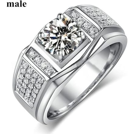 Luxe Koppels Ringen Dames Hart Witte Kristal Strass Ringen Set Heren Cz Roestvrij Staal Ring Bruiloft Verloving Sieraden 5 white