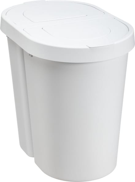 Plast Team - Prullenbak / Afvalbak - scharnierend deksel - 2 x 25 l Seattle Swing - wit