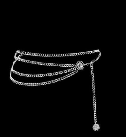 Mangry Chain Belt Zilver - Heupketting met extra volume - 77 + 15 cm