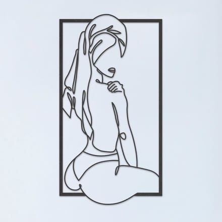 Wanddecoratie | Naked woman in frame - L (32x60cm)