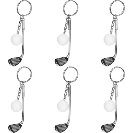 6 stuks Golfclub Bal Sleutelhanger Modieuze Legering Sleutelhanger Hanger Decoratie voor Handtas gray