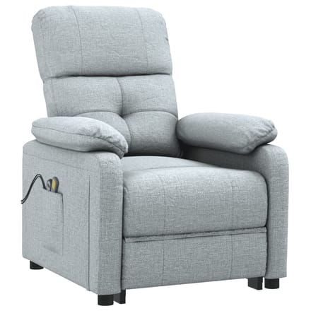 vidaXL - Massagestoel - elektrisch - stof - lichtgrijs