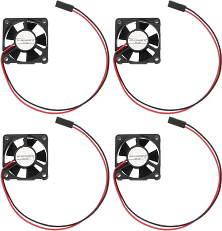 Koelventilator 4 stuks - Mini ventilator computer - Apparatuur koelen - Borstelloze DC motor - 35x35x10mm - Zwart