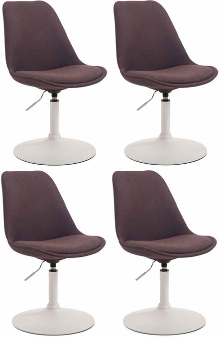 CLP Maverick Set van 4 Eetkamerstoelen - Stof bruin wit