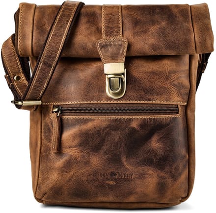 GREENBURRY schoudertas Vintage Foldflap Crossbody Bag Brown bruine