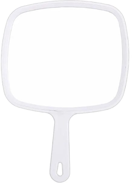 Handspiegel met Handvat - Make-Up Spiegel - 23*32.5cm - Make Up Spiegel/Scheerspiegel/Kappersspiegel - wit - kunststof