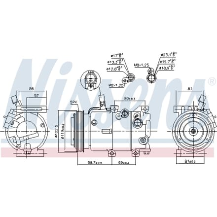 Compressor, airconditioner NISSENS 890240