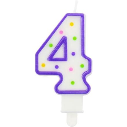 Verjaardagstaart Kaars Cijfer 4 - Feestelijke Decoratie