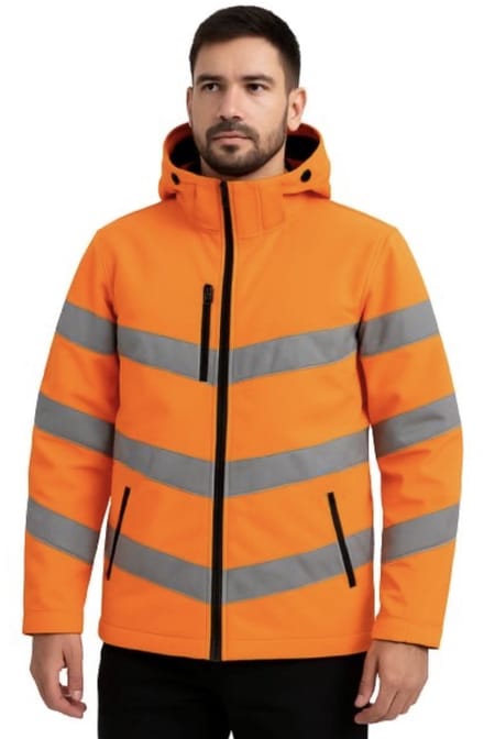 High-vis jas - hoog zichtbaarheid jas - soft shell – fluor oranje - M