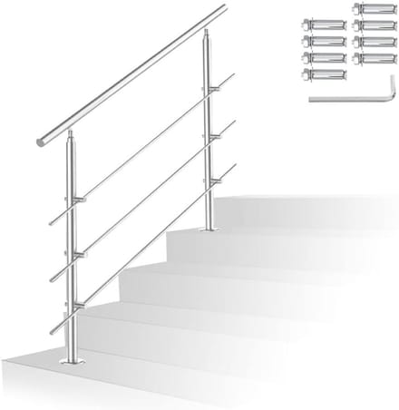 RVS Leuning voor Binnen en Buiten | Trapleuning, Balustrade en Balkon Reling in Diverse Lengtes