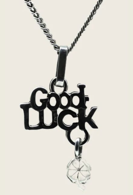 Zilveren Good luck ketting hanger