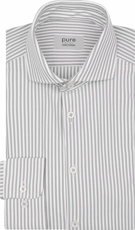Pure Shirt Streep Beige - Maat 43 - Heren - Overhemden Casual