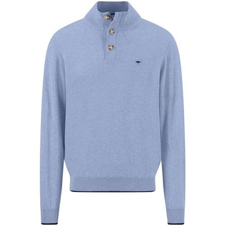 Fynch-Hatton Trui Troyer Button Subtle Tipping Superfine Cotton New Breeze / male