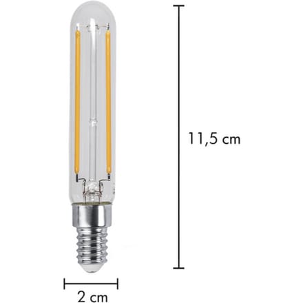 Filament Staaflamp - E14 - 2.5W - Super Warm Wit <2200K - Dimbaar
