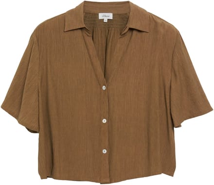 Gestructureerde Blouse in Gemengde Viscose met Plissé en V-Hals Dames s.Oliver