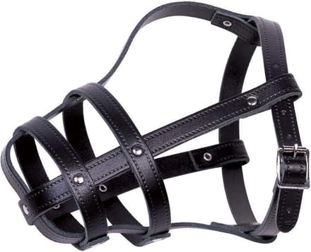 Lederen hondenmand zwart - Nobby - maat 6 - 26-44 cm dog muzzle