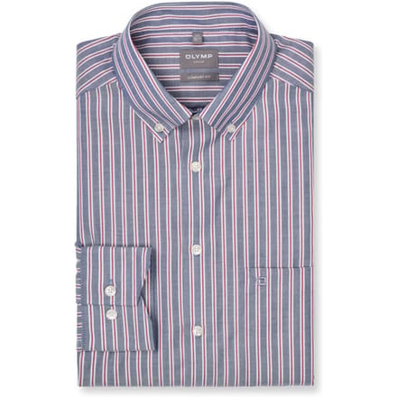 OLYMP Luxor Overhemd, Comfort Fit, Button-down, Marineblauw