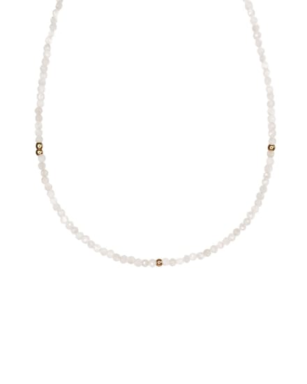 Ava & Imber | Sparkling Maansteen Ketting Stainless Steel (RVS) in cadeaudoosje