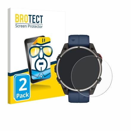 BROTECT - Screenprotector voor Garmin quatix 8 Pro (47 mm) - Folie Beschermfolie transparant 2 Stuks