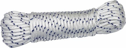 AMIG paracord touw - 20 meter - D4mm - 400kg - nylon/polyester - wit/blauw