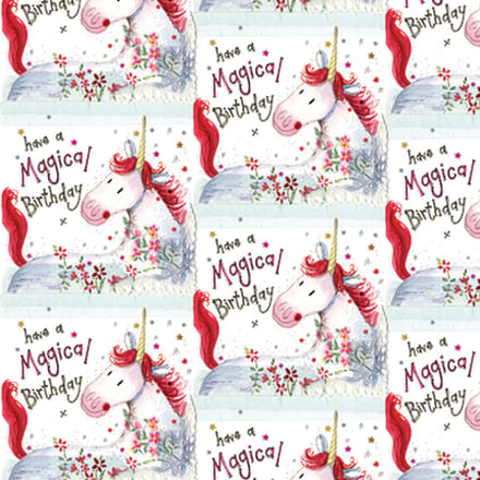 Alex Clark UNICORN FOLDED GIFTWRAP - Cadeauverpakking met labels Eenhoorn