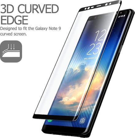 DrPhone Note 9 Glas 4D Volledige Glazen Dekking Full coverage Curved Edge Frame Tempered glass Zwart - Official DrPhone