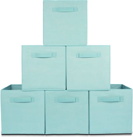 LifeGoods Opbergmand - 6 Stuks - Kast Organizer - 20L - Opbergbox - Textiel - Blauw