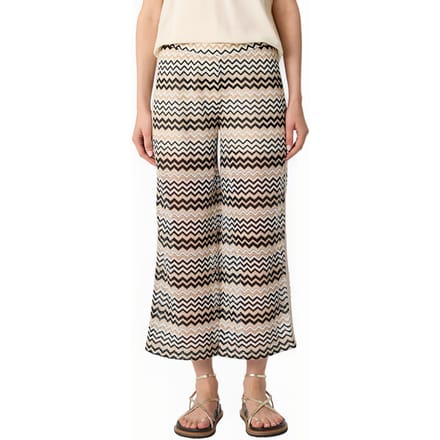 comma - female - Gestreepte tricot culotte met opengewerkt zigzagpatroon
