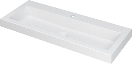 INK Dock wastafel polystone met 1 kraangat, 100x6x40cm, mat wit