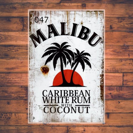 Wandbordje Malibu