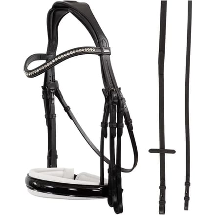 Comfortabele dubbele hoofdstellen met schuine teugels ANKY