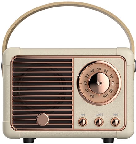 Retro radio Bluetooth-luidspreker Draagbare subwoofer Nostalgie - Melkwit