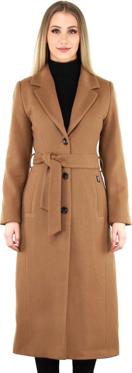 Versano Delfin Dames Lange Mantel Manteljas Winterjas XXL - Camel