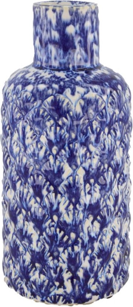 Dijk Natural Collections Vaas keramiek Ø13,5x28cm blauw/wit