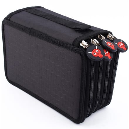 72 Insteek Super Grote Capaciteit Meerlaags Potlood Pennenzak Etui Cosmetische Tas Zwart black